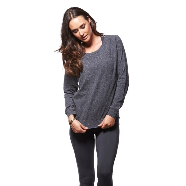 Bayse Slouch Crew Womens Training Sweater - Charcoal