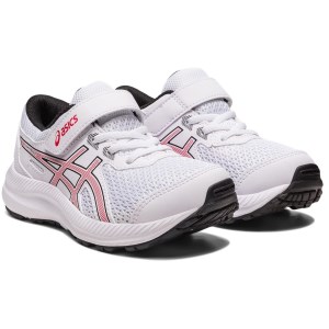 Asics Contend 8 PS - Kids Running Shoes - White/Electric Red