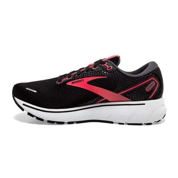 Brooks Ghost 14 - Womens Running Shoes - Black/Coral/White