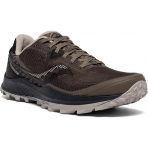 Saucony Peregrine 11 - Mens Trail Running Shoes - Gravel/Black