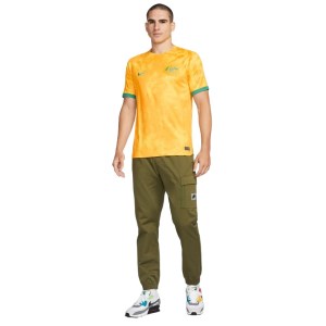 Nike Dri-Fit Australia 2022/23 Stadium Home Mens Soccer Jersey - Tour Yellow/University Gold/Green
