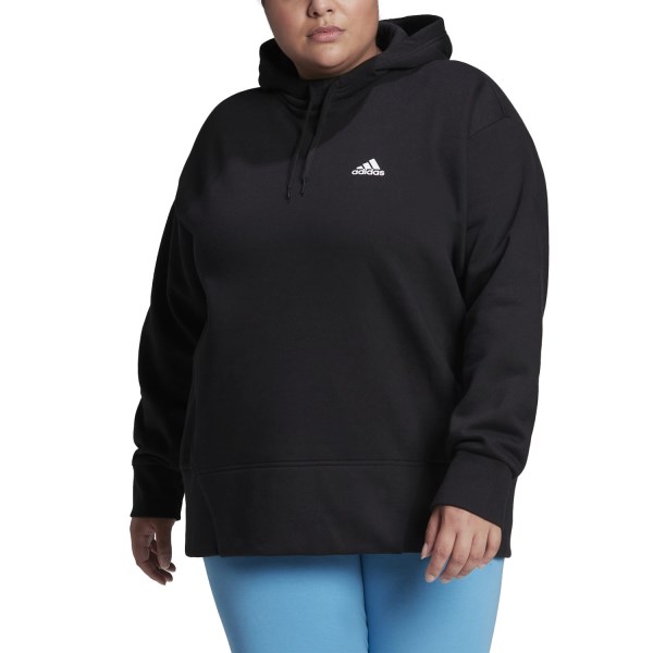 Adidas Essentials Studio Womens Hoodie - Plus Size - Black/White