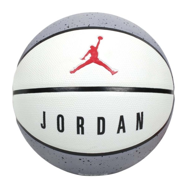 Jordan Playground 8P Indoor/Outdoor Basketball - Size 7 - Grey/White/Black/Fire Red