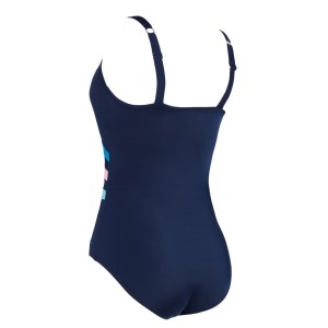 Zoggs Wrap Panel Adjustable Classicback Womens One Piece Swimsuit - Navy/Blue/Pink