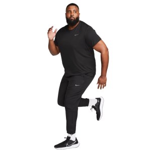 Nike Dri-Fit UV Miler Mens Running T-Shirt - Black/Reflective Silver