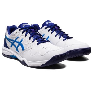 Asics Gel Dedicate 7 Hardcourt - Mens Tennis Shoes - White/Electric Blue