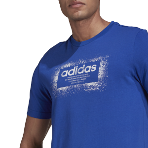 Adidas Spray Box Graphic Mens T-Shirt - Bold Blue/White