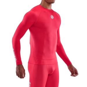 Skins Series-1 Mens Compression Long Sleeve Top - Red