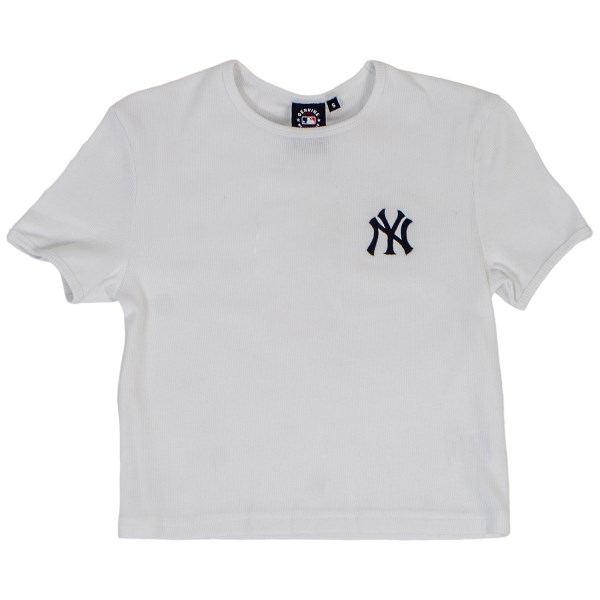 Majestic New York Yankees Ula Rib Womens Baseball T-Shirt - White
