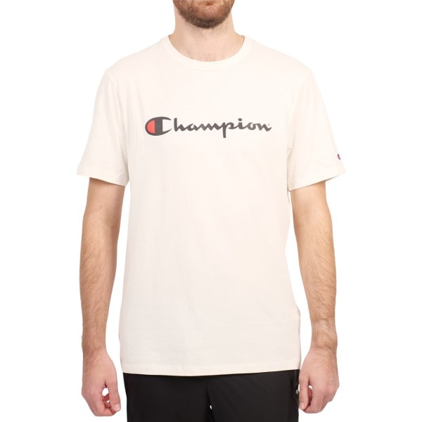 Champion Script Mens Short Sleeve T-Shirt - Beige | Sportitude