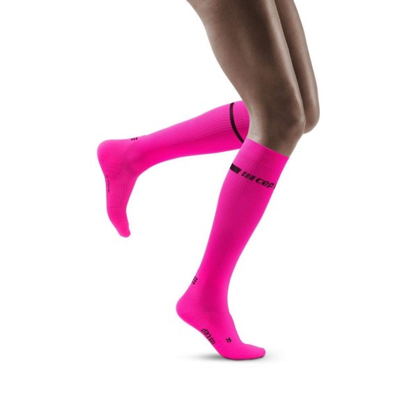 CEP Neon Compression Running Socks - Pink