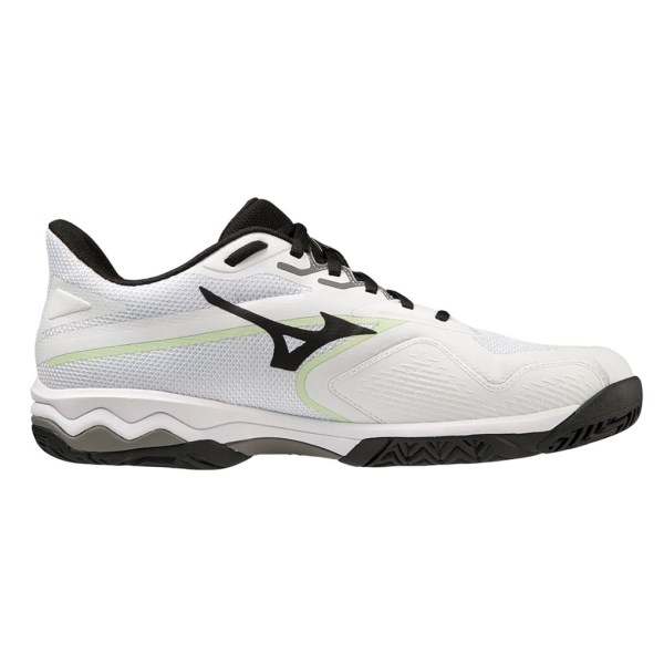 Mizuno Wave Exceed Light AC 2 - Womens Tennis Shoes - White/Metallic Grey/Wan Blue