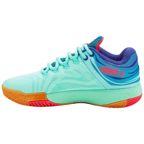 AND1 Attack Low SL - Mens Basketball Shoes - Cabbage Green/Royal Blue/Diva Pink