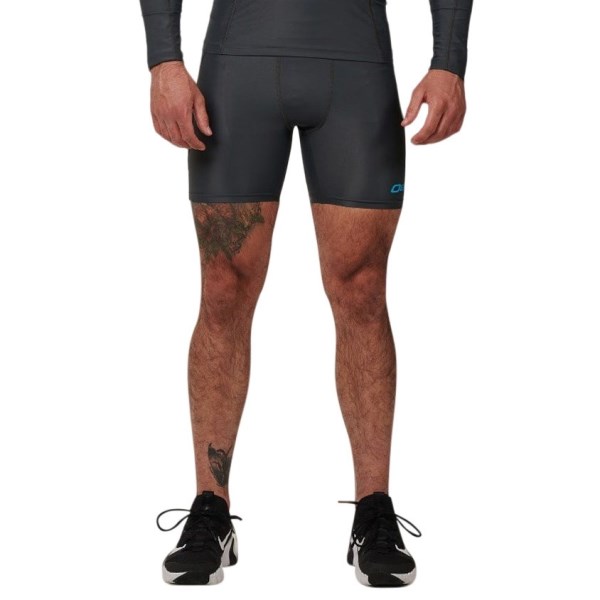o2fit Mens Compression Half Quad Shorts - Grey