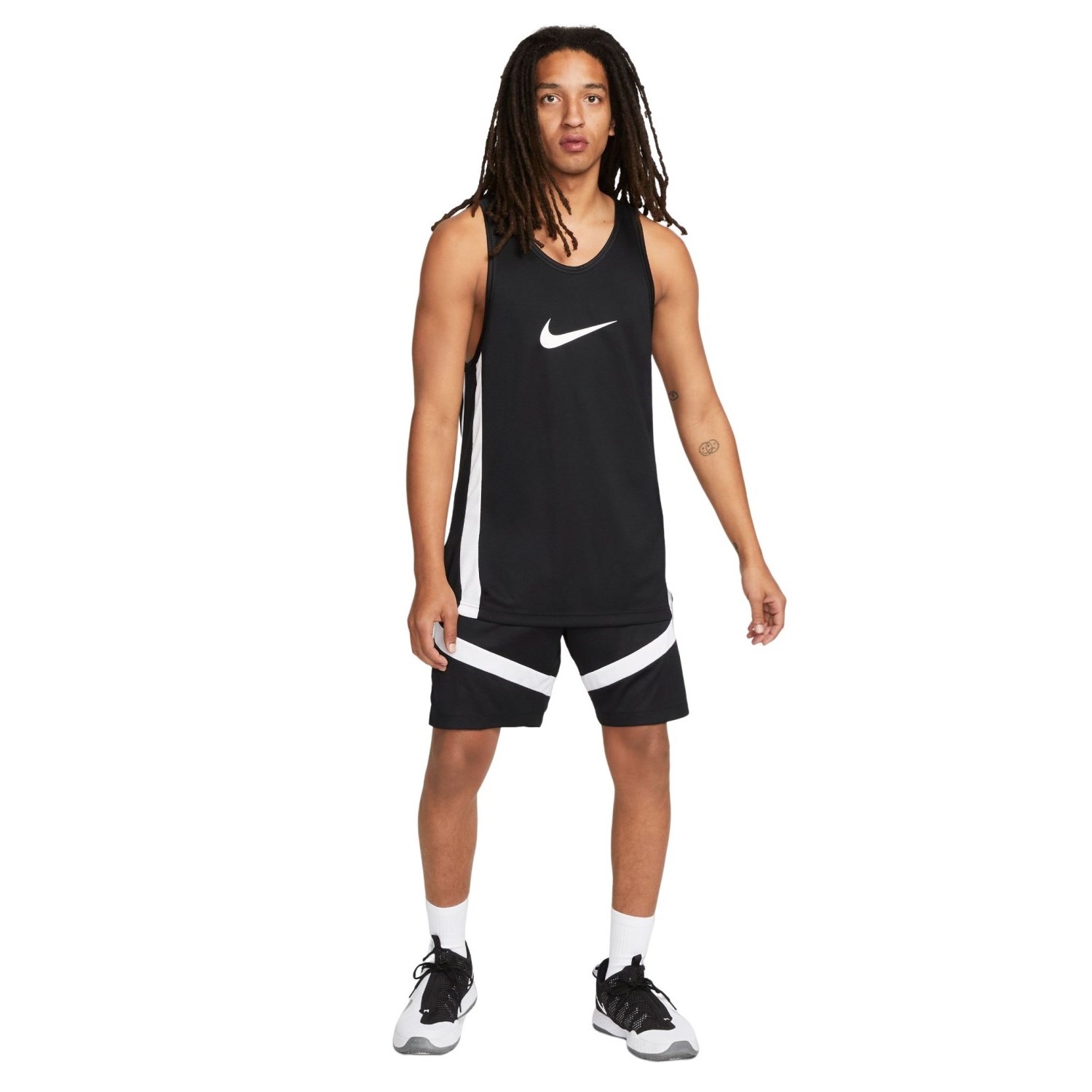 Nike Dri-Fit Icon Mens Basketball Jersey - Black/White | Sportitude
