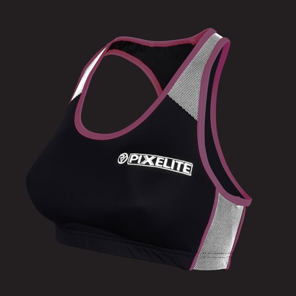 Proviz PixElite Womens Sports Bra - Black/Pink
