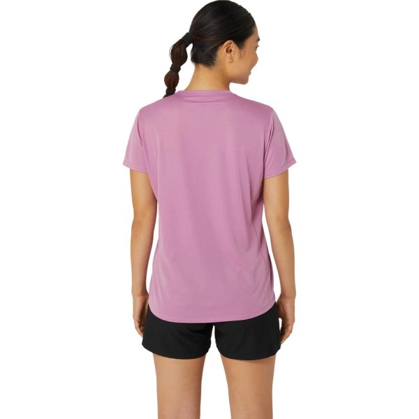 Asics Silver Womens Short Sleeve Running T-Shirt - Pink
