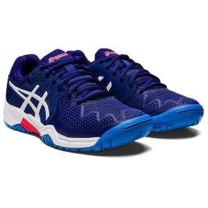 Asics Gel Resolution 8 GS - Kids Tennis Shoes - Dive Blue/White