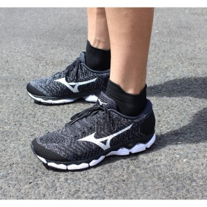 Mizuno WaveKnit Sky S1 - Mens Running Shoes - Black/White