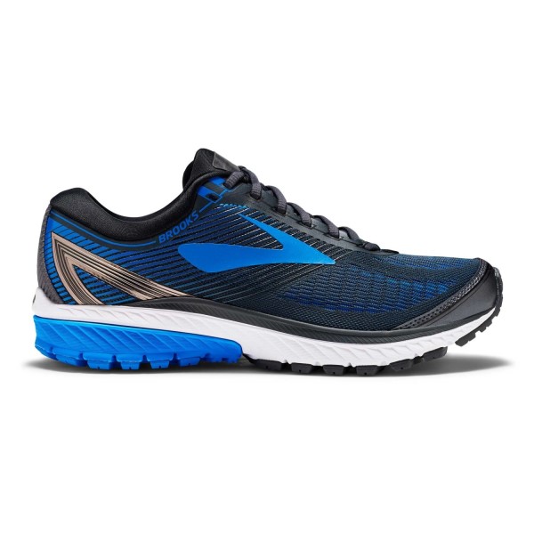 Brooks Ghost 10 - Mens Running Shoes - Metallic Charcoal/Brooks Blue