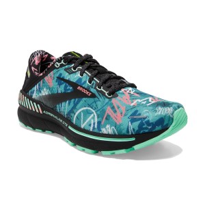 Brooks Adrenaline GTS 22 - Womens Running Shoes - Black/Yucca/Flamingo Pink
