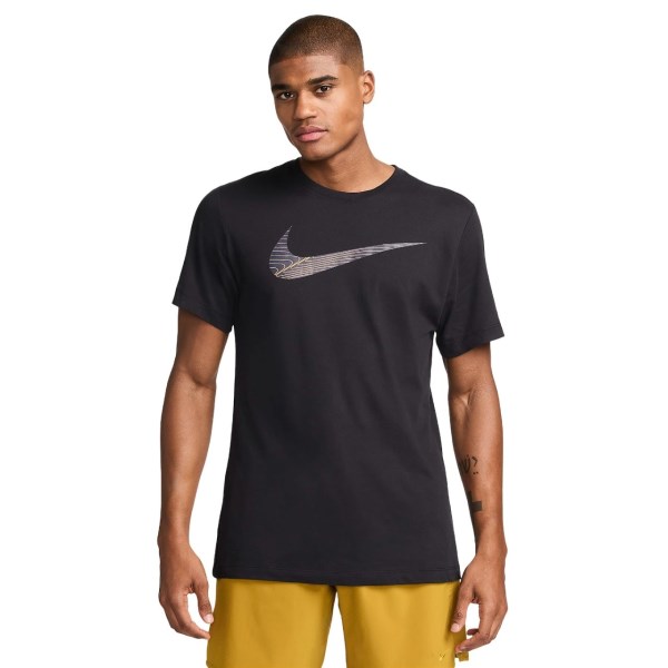 Nike Dri-Fit Swoosh Fitness Mens Training T-Shirt - Black