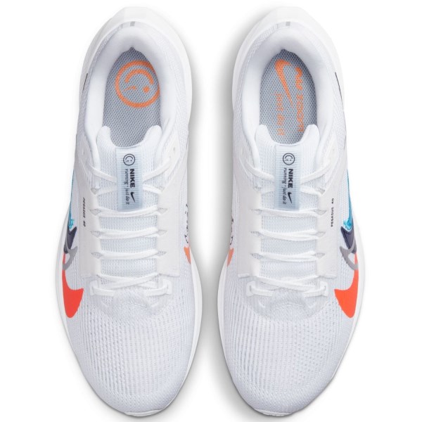 Nike Air Zoom Pegasus 40 Premium - Mens Running Shoes - White/Football Grey/Bright Mandarin