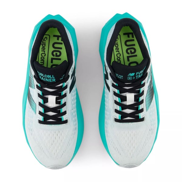 New Balance FuelCell SuperComp Trainer v3 - Womens Running Shoes - White/Cyber Jade/Silver Metallic