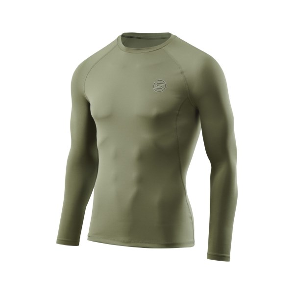 Skins Series-2 Mens Compression Long Sleeve Top - Khaki