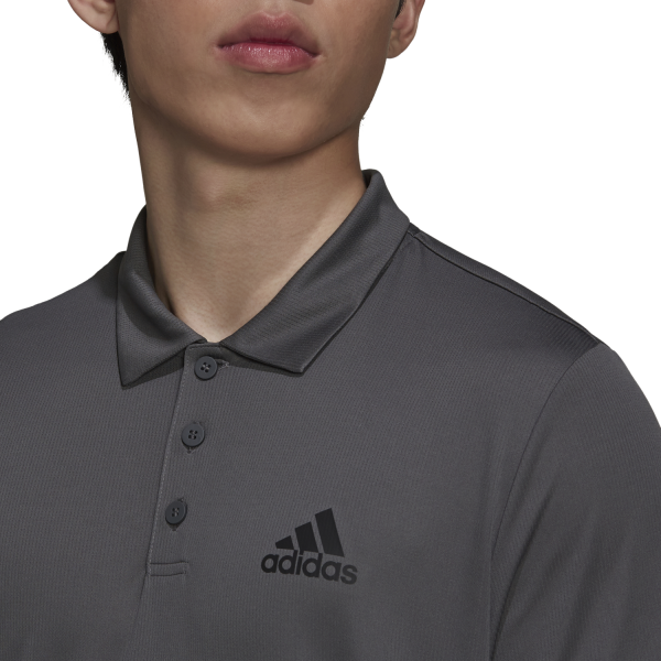 Adidas Aeroready Designed To Move Mens Sport Polo Shirt - Grey Six/Black