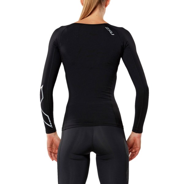 2XU Womens Thermal Compression Long Sleeve Top - Black/Silver