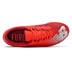 New Balance Furon v6 Dispatch FG - Kids Football Boots - Neo Flame/Neo Crimson/Garnet
