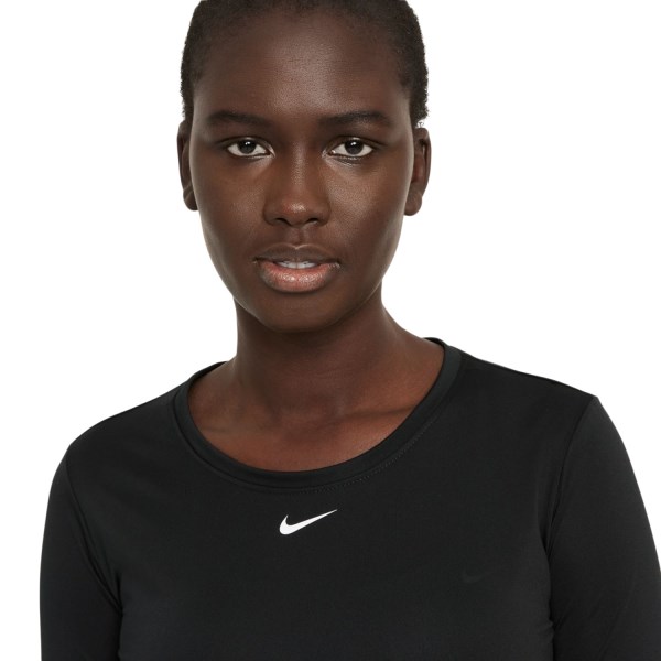 Nike Dri-Fit One Womens Long Sleeve Training T-Shirt - Black/White