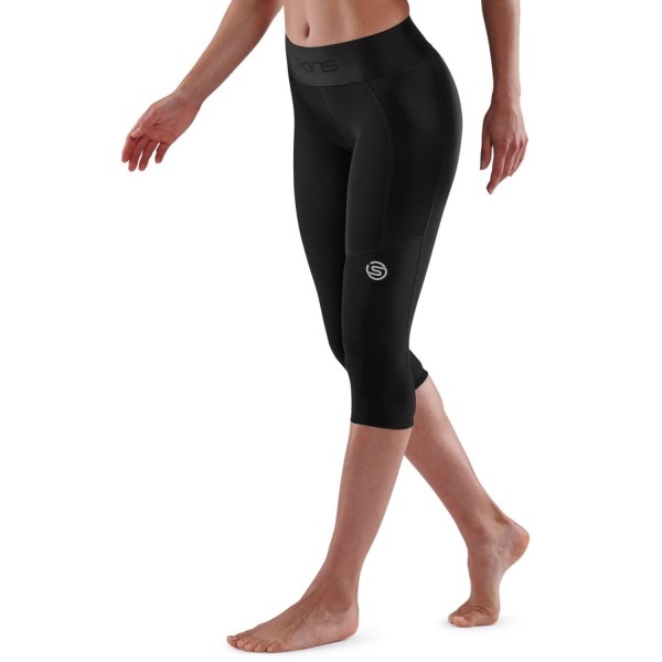 Skins Series-3 Womens Compression 3/4 Thermal Tights - Black