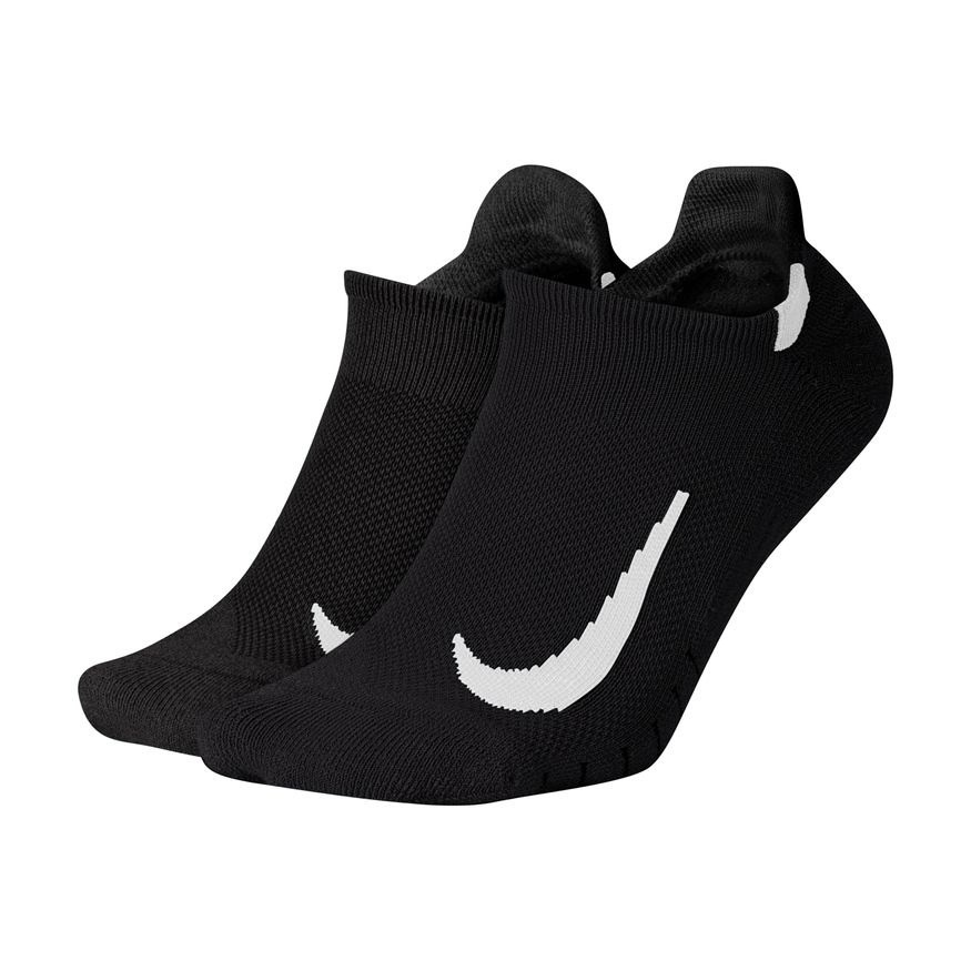 Nike Multiplier No-Show Running Socks - 2 Pairs - Black/White | Sportitude
