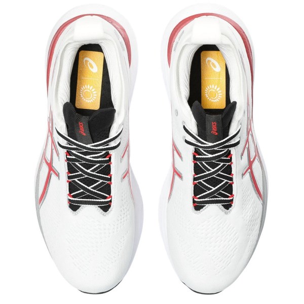 Asics Gel Nimbus 25 Anniversary - Mens Running Shoes - White/Classic Red