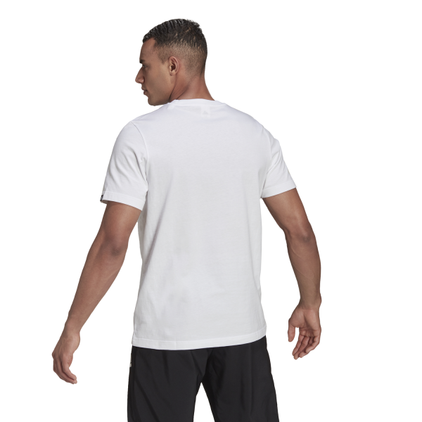 Adidas Foil Box Logo Mens T-Shirt - White/Gold Metallic