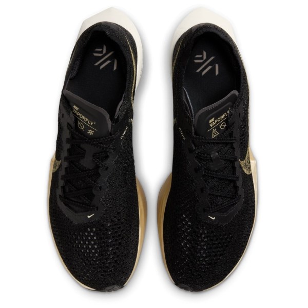 Nike ZoomX Vaporfly Next% 3 - Mens Road Racing Shoes - Black/Black/Oatmeal/Metallic Gold Grain