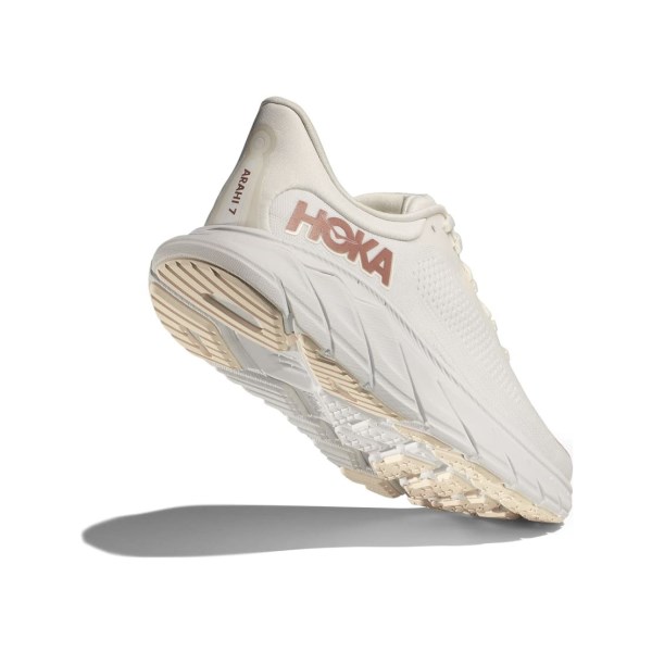 Hoka Arahi 7 - Womens Running Shoes - Blanc de Blanc/Rose Gold