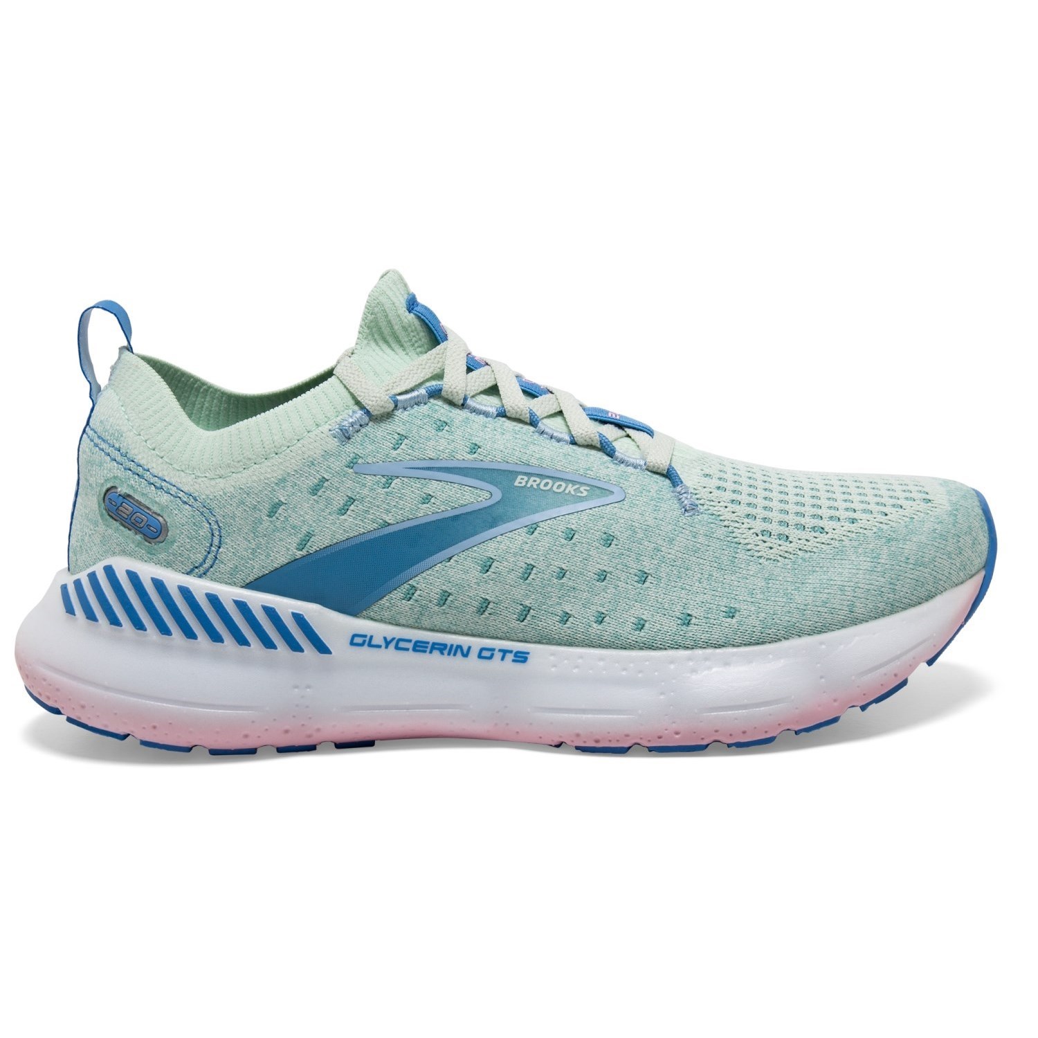 Brooks Glycerin StealthFit GTS 20 - Womens Running Shoes - Blue Glass ...
