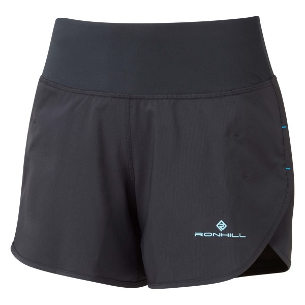 Ronhill Tech 4.5 Inch Womens Running Shorts - Black/Aquamint