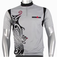 Ironman Short Sleeve Unisex Cycle Jersey - Silver/Black