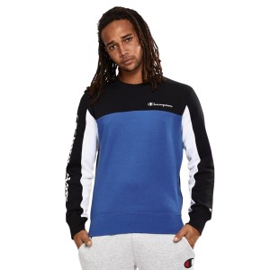 Champion Colour Block Crew Mens Sweatshirt - Blue/Black/White