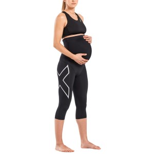 2XU Prenatal Active 3/4 Compression Tights - Black/Silver