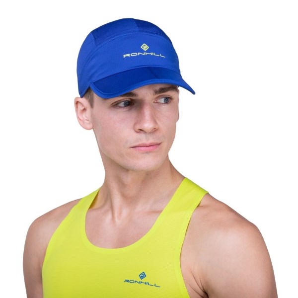 Ronhill Air Lite Split Running Cap - Ocean/Citrus