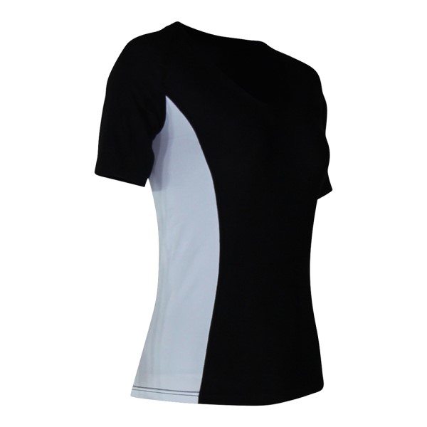 o2fit Womens Compression Short Sleeve Top - Black/White
