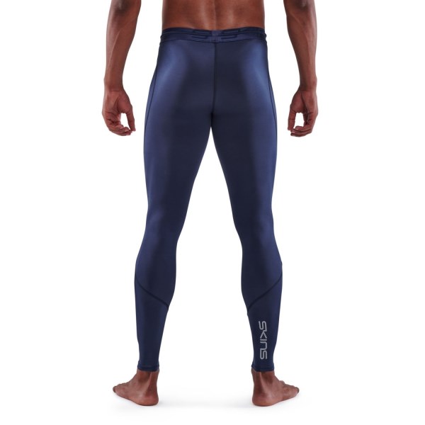 Skins Series-3 Travel and Recovery Mens Compression Long Tights - Navy Blue