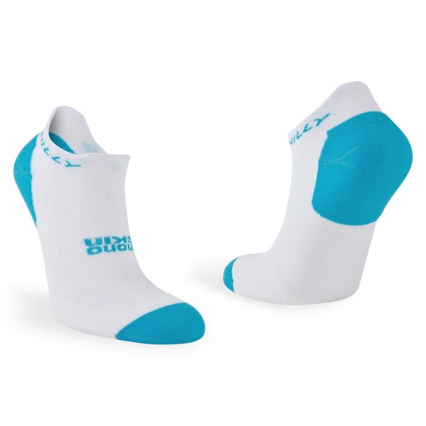 Hilly Tempo Socklet Womens Running Socks - Twin Pack - White/Black/Peacock