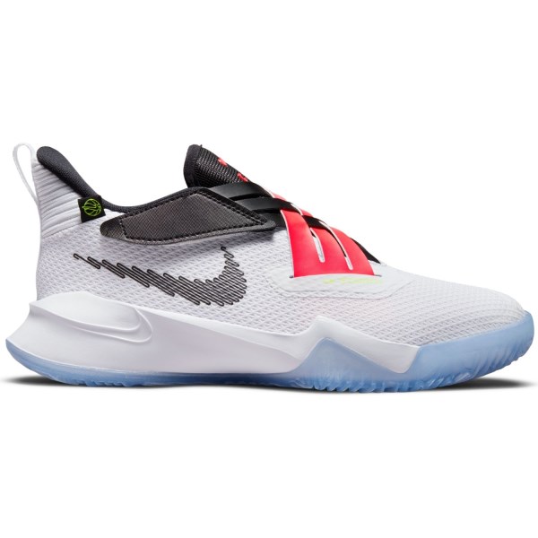 Nike Zoom Flight 2 GS - Kids Basketball Shoes - White/Black/Bright Crimson/Pink Blast