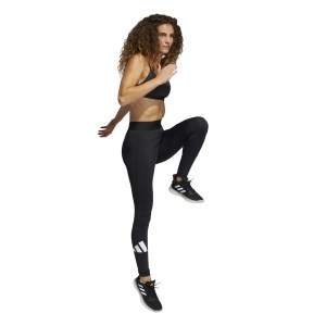Adidas Techfit Life Mid-Rise Badge Of Sport Womens Long Training Tights - Black/Black/White